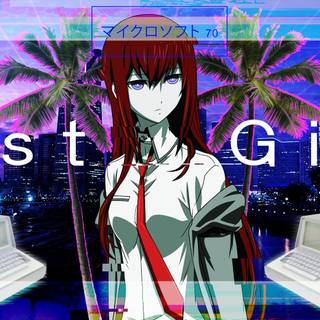 Vaporwave anime collage desktop wallpaper