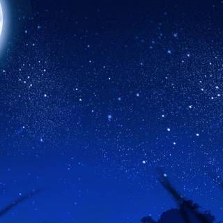 Starry night Santa Claus wallpaper