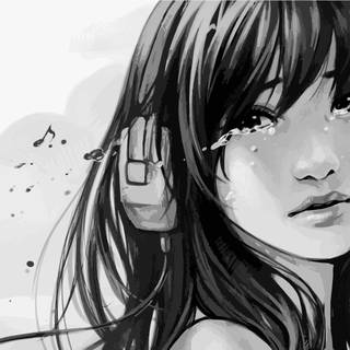 Crying anime girl wallpaper
