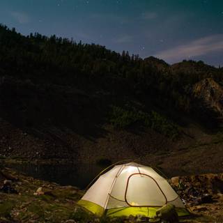 Evening camp wallpaper