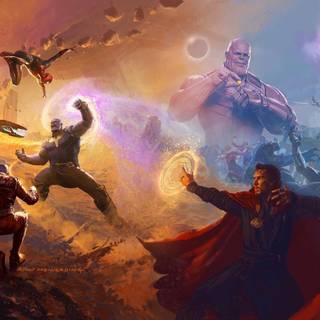 Captain America vs Thanos army wallpaper