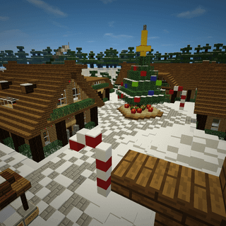 Minecraft Village Christmas wallpaper