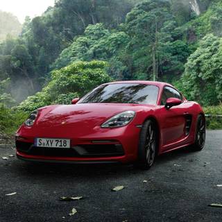 2019 Yellow Porsche 718 Cayman GT4 Sports Car wallpaper