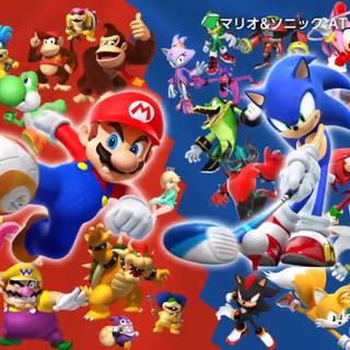 Sonic vs Mario wallpaper