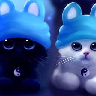 Kawaii cat anime wallpaper