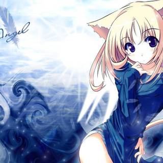 Kawaii cat anime wallpaper