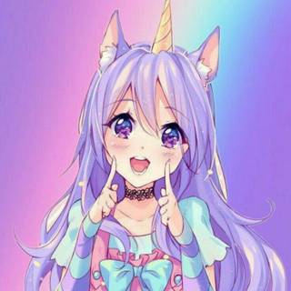 Kawaii cat anime wallpaper