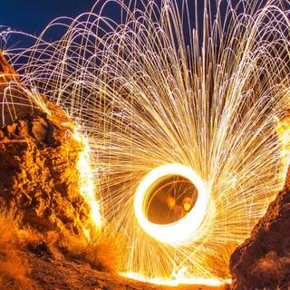 Wire wool spinning photography wallpaper