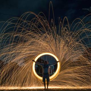 Wire wool spinning photography wallpaper
