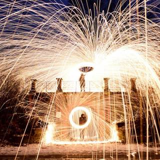 Wire wool spinning photography wallpaper