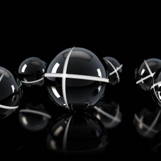 Black and white balls wallpaper