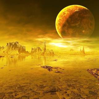 Golden planet wallpaper