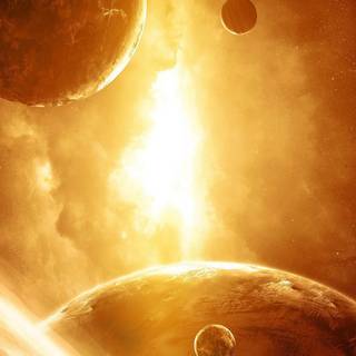 Golden planet wallpaper