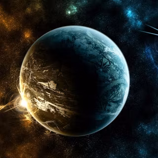 Golden planet wallpaper