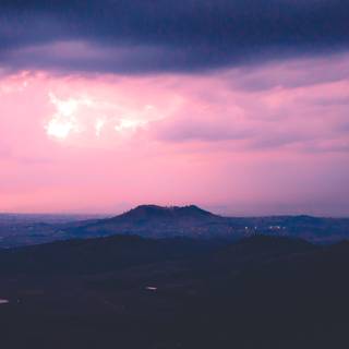 Pink sky mountains wallpaper