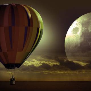 Moon balloon wallpaper