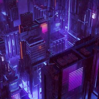 Retro neon city wallpaper