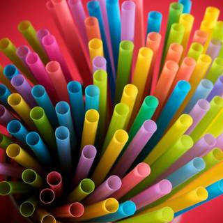 Plastic straws wallpaper