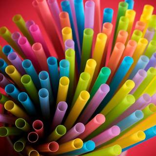Plastic straws wallpaper