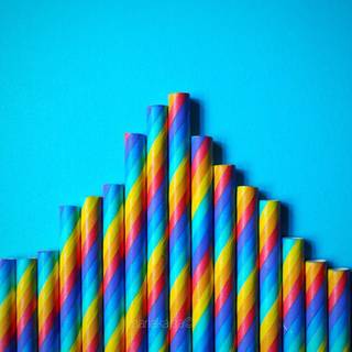 Plastic straws wallpaper