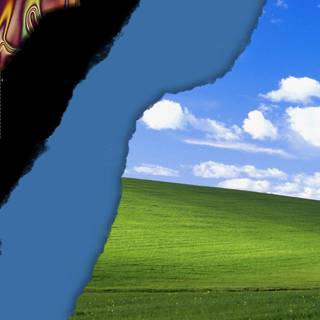 Windows XP broken glass desktop wallpaper