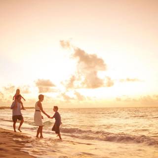 Family sunset wallpaper