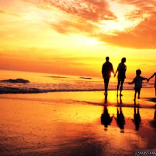 Family sunset wallpaper