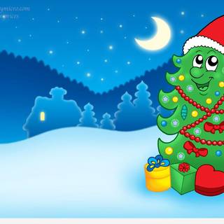 Merry Christmas cartoon wallpaper