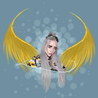 Billie Eilish cartoon anime wallpaper