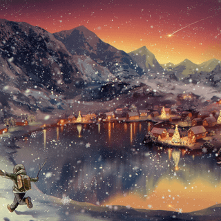 Christmas village wallpaper