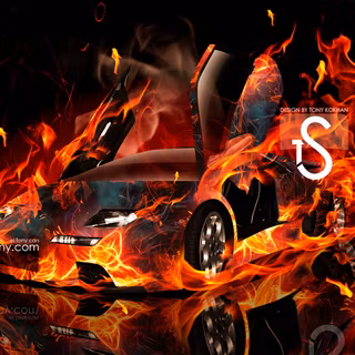 Fire Lambo wallpaper