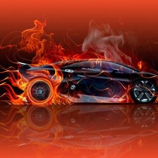 Fire Lambo wallpaper