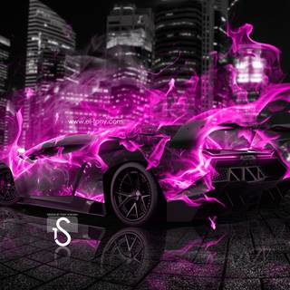 Fire Lambo wallpaper