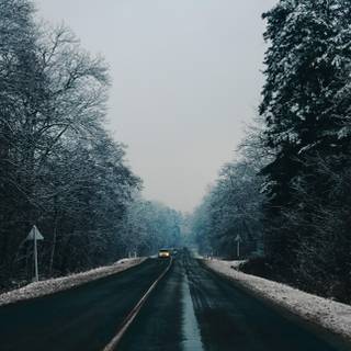 Winter road wallpaper
