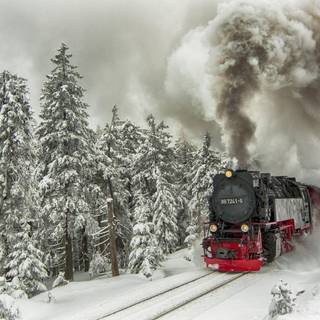 Christmas train snow wallpaper