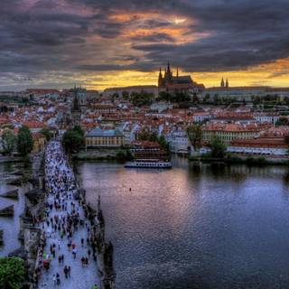 Sunset Prague wallpaper