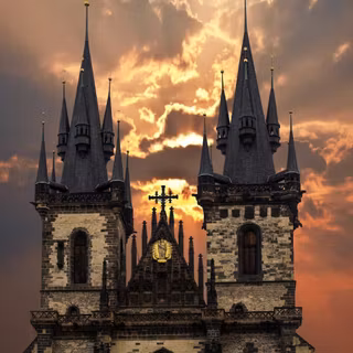 Sunset Prague wallpaper
