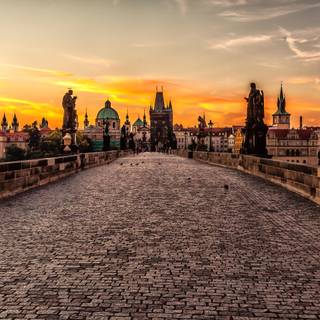 Sunset Prague wallpaper