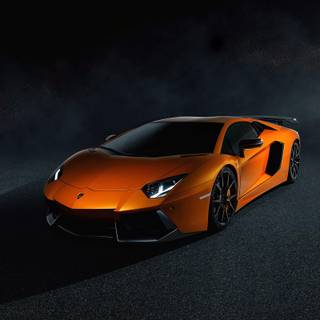 Orange Lamborghini Aventador supercar wallpaper