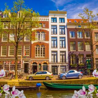 Old apartment building wallpaper