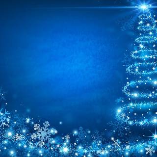 Blue light Christmas wallpaper