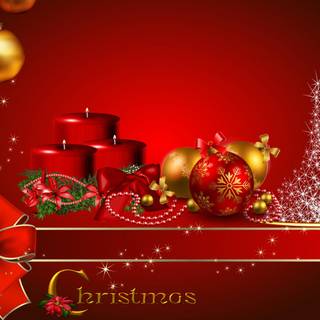 Red Christmas candles wallpaper