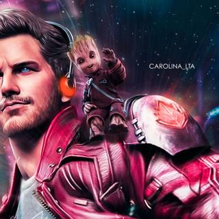 Baby Groot minimal art 4k wallpaper