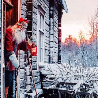 Santa Claus medieval city wallpaper