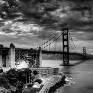 Bridge black and white wallpaper