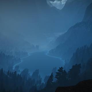 Lake minimalist wallpaper