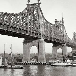 Bridge black and white wallpaper