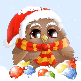 Owl Santa wallpaper