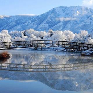Frozen bridge wallpaper