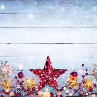 Holiday berries and snowflakes wallpaper
